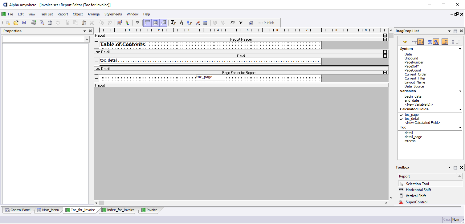 Create Custom Toc